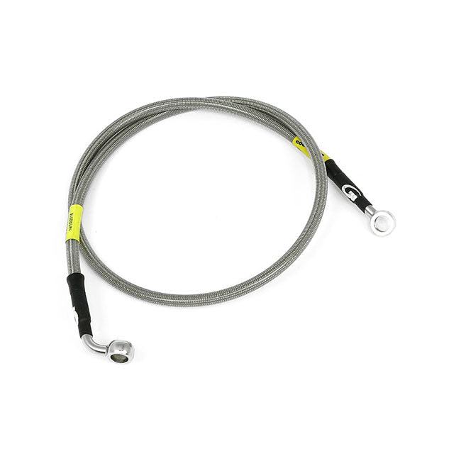 MCS by Goodridge brake line front, stainless clear coated — 14-16 XL1200X Sportster Forty-Eight; 14-16 XL883N Sportster Iron (NU)