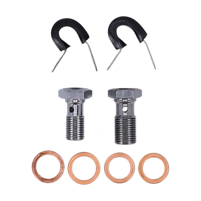MCS by Goodridge brake line front, stainless clear coated — 90-13 FLSTF; 84-90 Heritage Softail; 87-08 Heritage Softail CLASSIC (NU)