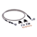 MCS by Goodridge brake line front, stainless clear coated — 90-13 FLSTF; 84-90 Heritage Softail; 87-08 Heritage Softail CLASSIC (NU)