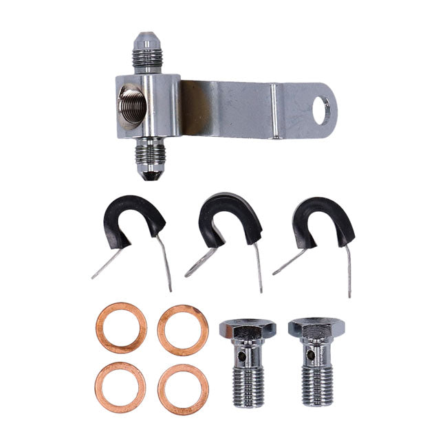 MCS by Goodridge brake line rear, stainless clear coated — 84-90 FLST Heritage Softail (NU); 87-99 FLSTC Heritage Softail CLASSIC (NU); 90-99 FLSTF; 97-99 FLSTS