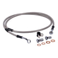 MCS by Goodridge brake line front, stainless clear coated — Softail: 84-90 FXST; 99-07 FXST; 87-99 FXSTC (NU)