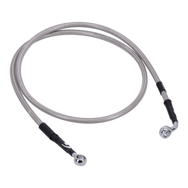 MCS by Goodridge brake line front, stainless clear coated — 96-05 FXD/I Dyna Super Glide; 2005 FXDC/I Dyna Super Glide Custom (NU)