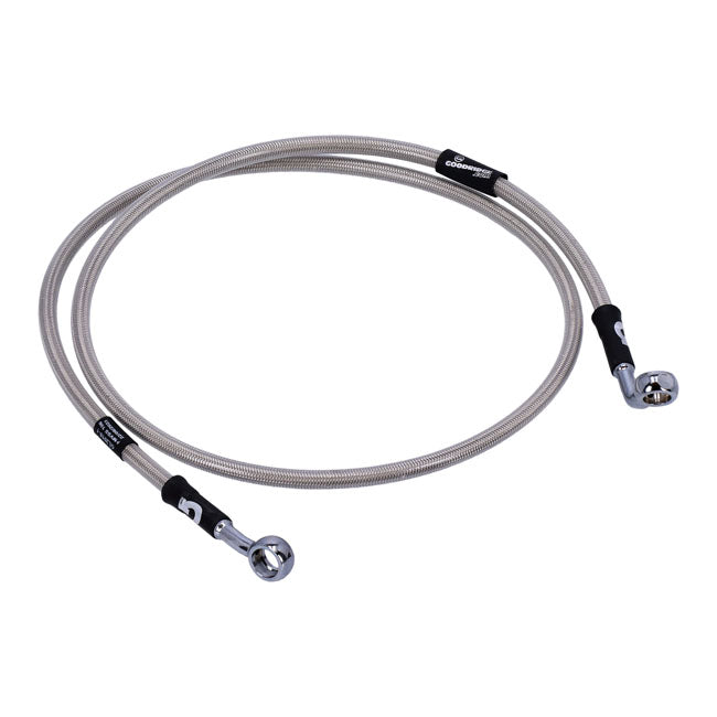 MCS by Goodridge brake line front, stainless clear coated — 97-03 FLSTS
