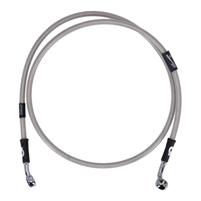 MCS by Goodridge brake line front, stainless clear coated — 97-03 FLSTS