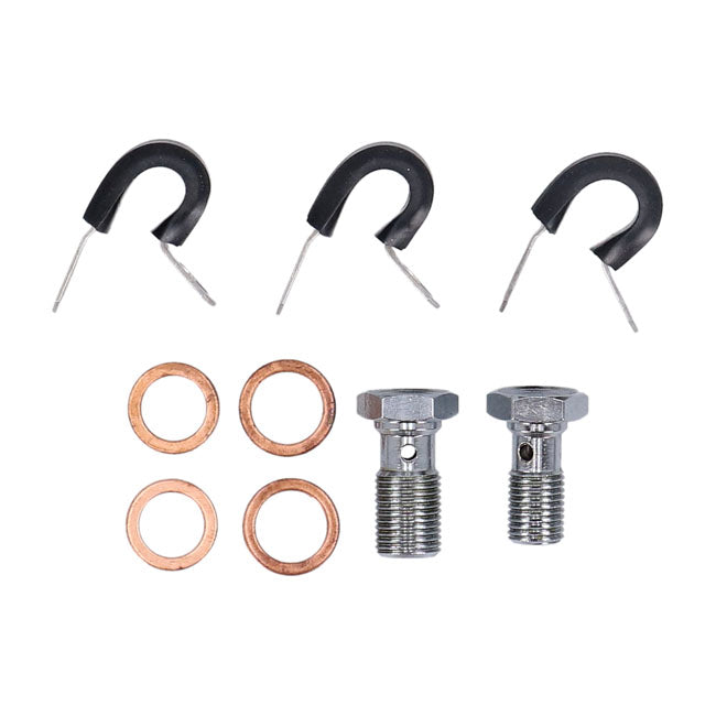 MCS by Goodridge brake line front, stainless clear coated — 97-03 FLSTS