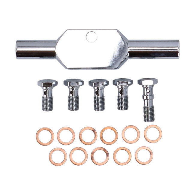 MCS by Goodridge brake line front, stainless clear coated — 99-05 FXDX Dyna Super Glide Sport (NU)