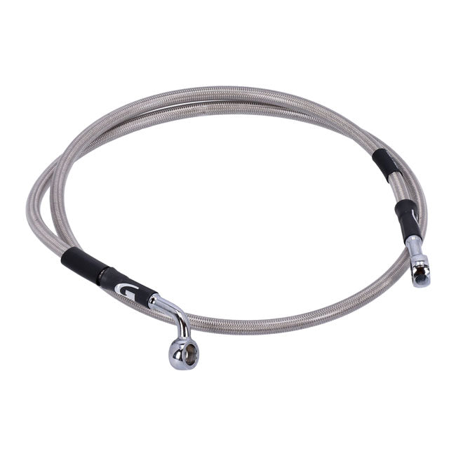 MCS by Goodridge brake line front, stainless clear coated — 99-09 Softail FXSTB Night Train (NU)