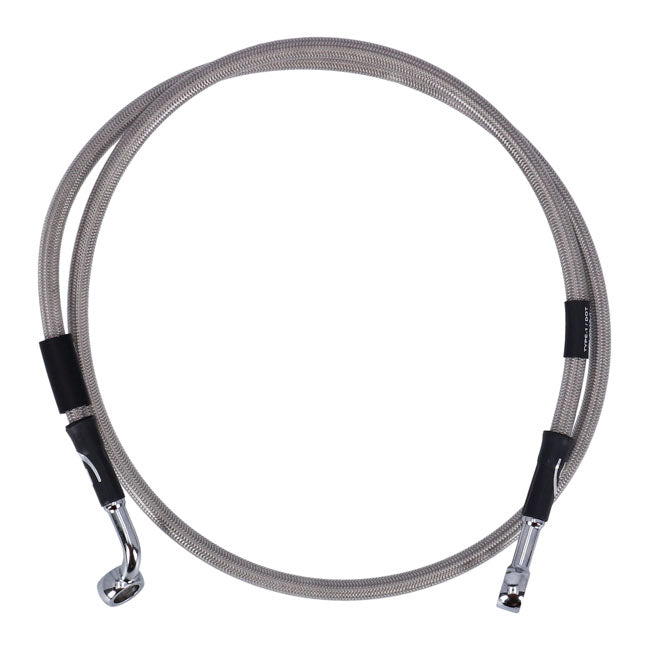 MCS by Goodridge brake line front, stainless clear coated — 99-09 Softail FXSTB Night Train (NU)