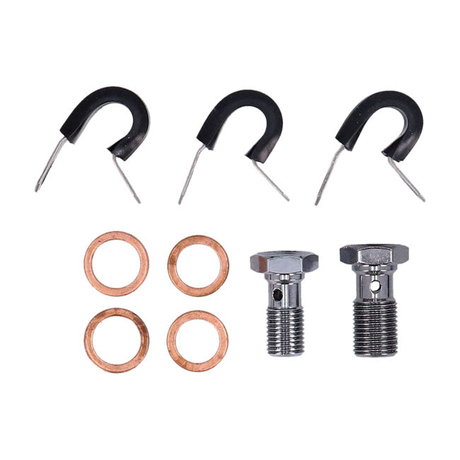 MCS by Goodridge brake line front, stainless clear coated — 99-09 Softail FXSTB Night Train (NU)