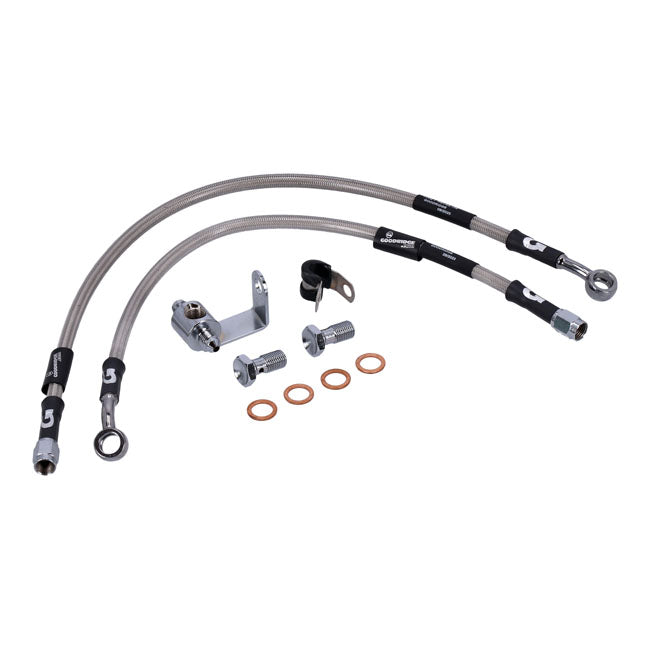 MCS by Goodridge brake line rear, stainless clear coated — 87-03 XL Sportster (NU)