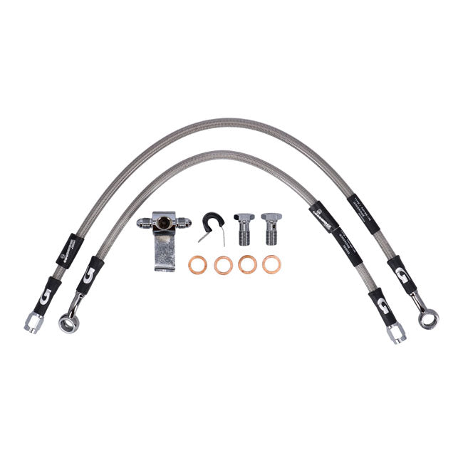 MCS by Goodridge brake line rear, stainless clear coated — 87-03 XL Sportster (NU)