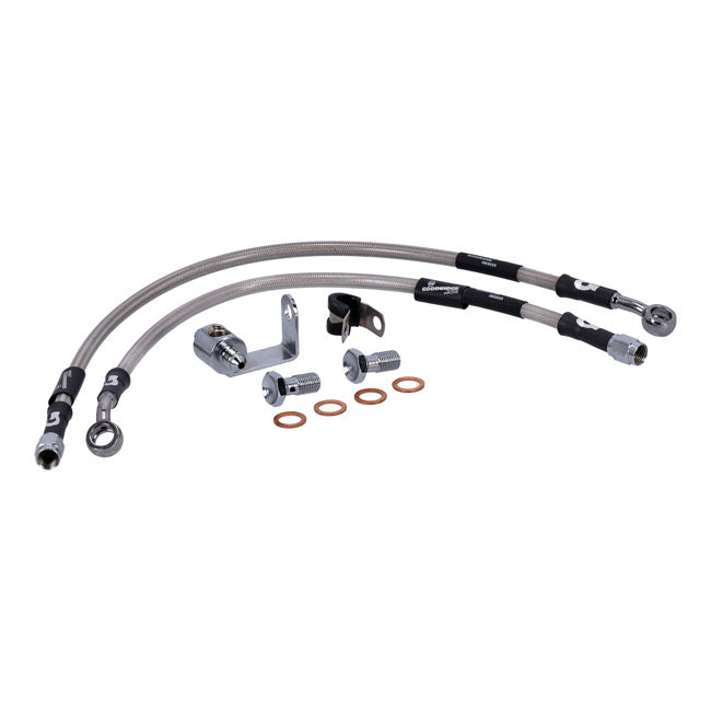 MCS by Goodridge brake line rear, stainless clear coated — 87-03 XL Sportster (NU)