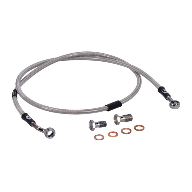 MCS by Goodridge brake line front, stainless clear coated — 96-03 XL1200 CLASSIC