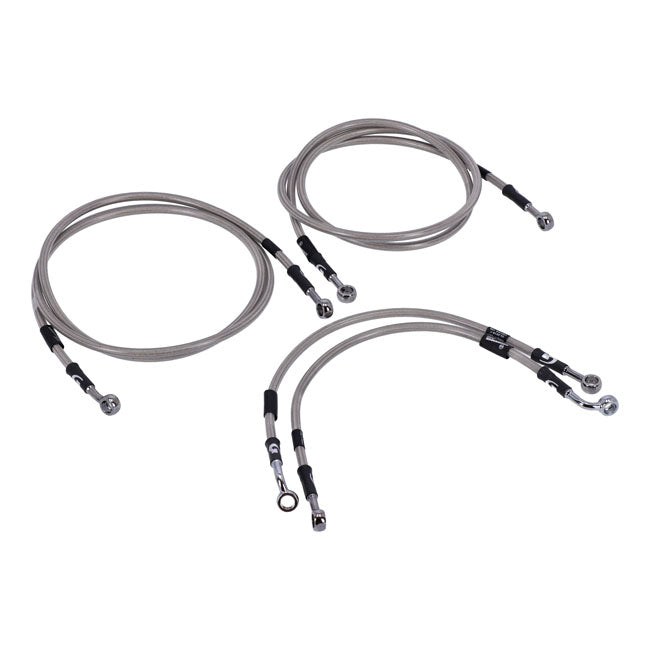 MCS by Goodridge brake line front, stainless clear coated — 08-13 FLHR/C Road King (ABS)