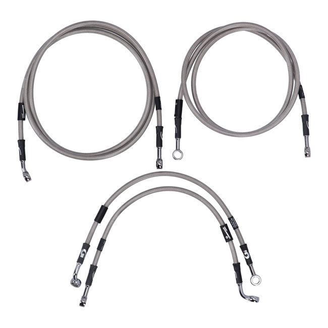 MCS by Goodridge brake line front, stainless clear coated — 08-13 FLHR/C Road King (ABS)