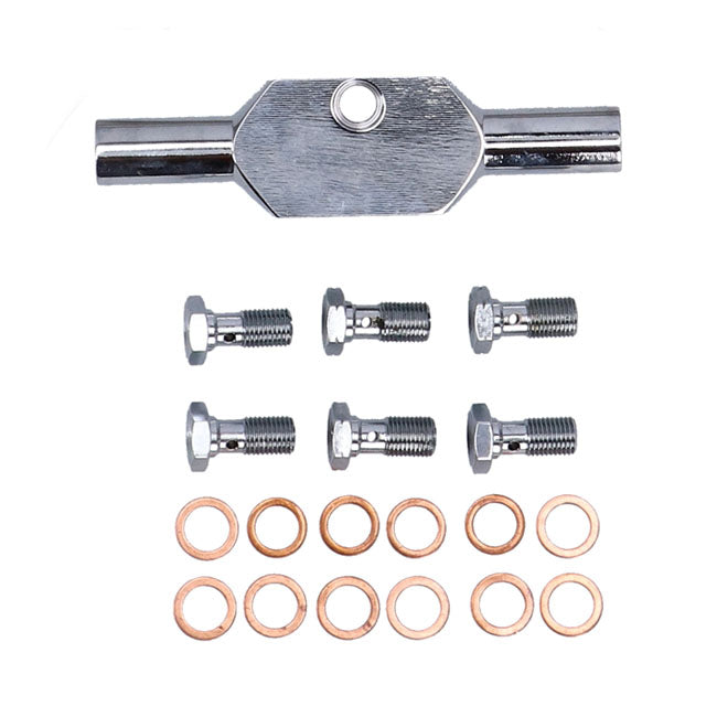 MCS by Goodridge brake line front, stainless clear coated — 08-13 FLHR/C Road King (ABS)