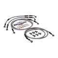 MCS by Goodridge brake line front, stainless clear coated — Touring: 08-13 FLHT/C/CU Electra Glide ABS; 08-13 FLHX Street Glide ABS (NU)