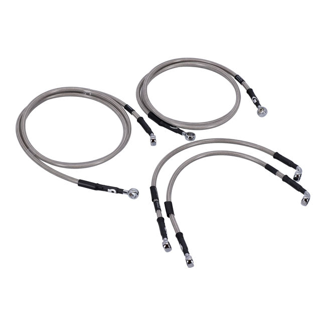 MCS by Goodridge brake line front, stainless clear coated — 08-13 FLTR Road Glide ABS (NU)