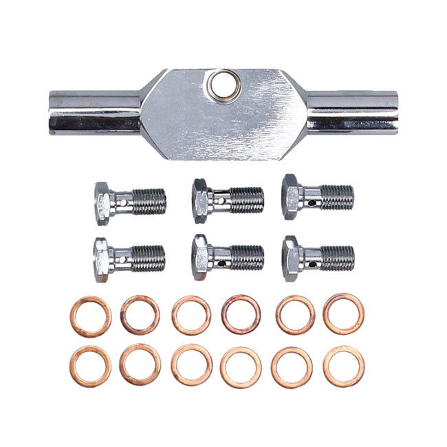MCS by Goodridge brake line front, stainless clear coated — 08-13 FLTR Road Glide ABS (NU)