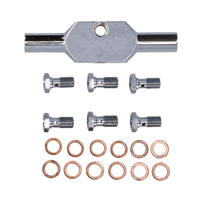 MCS by Goodridge brake line front, stainless clear coated — 09-13 FLT/Touring (excl. FLTR with ABS) (NU)