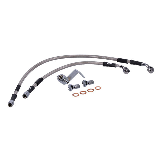 MCS by Goodridge brake line rear, stainless clear coated — 92-96 FLT/Touring (NU)
