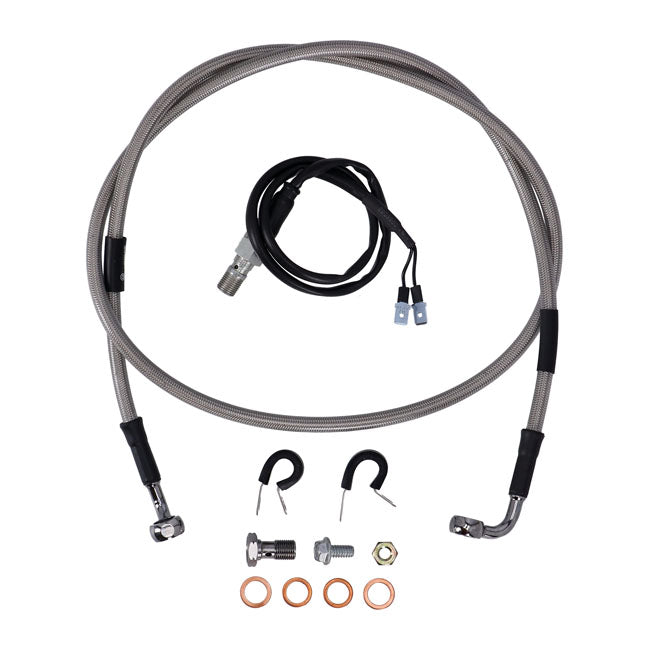 MCS by Goodridge brake line rear, stainless clear coated — 08-13 FLT/Touring (NU)