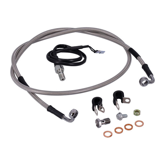 MCS by Goodridge brake line rear, stainless clear coated — 08-13 FLT/Touring (NU)
