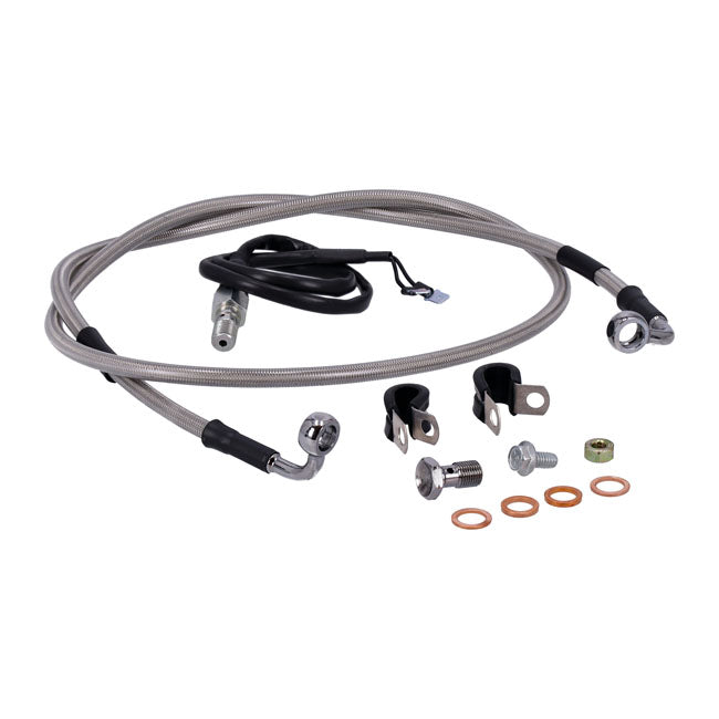 MCS by Goodridge brake line rear, stainless clear coated — 08-13 FLT/Touring (NU)