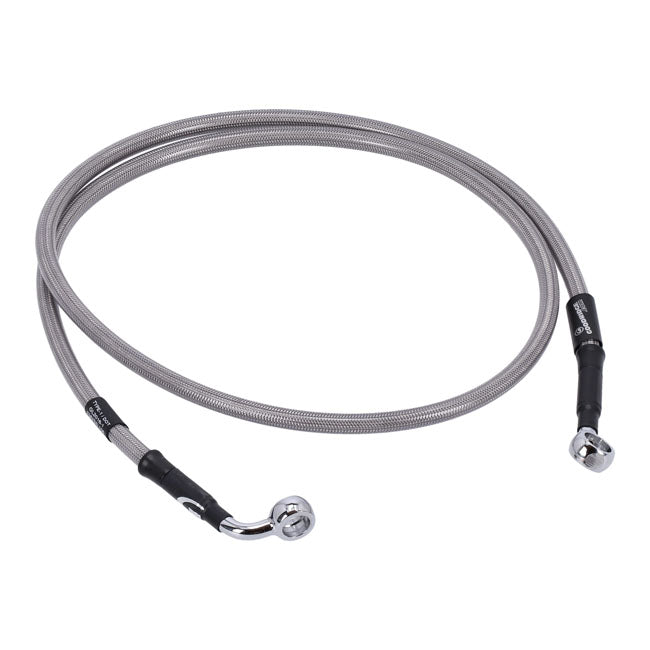 MCS by Goodridge brake line front, stainless clear coated — 09-13 FLSTC (NU)