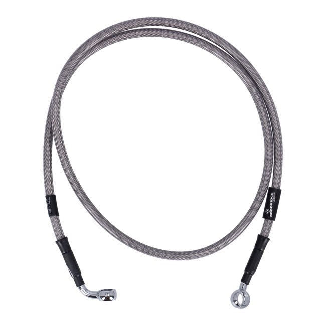 MCS by Goodridge brake line front, stainless clear coated — 09-13 FLSTC (NU)