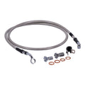 MCS by Goodridge brake line front, stainless clear coated — 05-13 Softail FLSTN Deluxe; 13-15 Softail FLS Slim