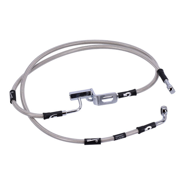 MCS by Goodridge brake line rear, stainless clear coated — 2007 FLST/C/SC HERITAGE SOFTAIL; 2007 FXSTD