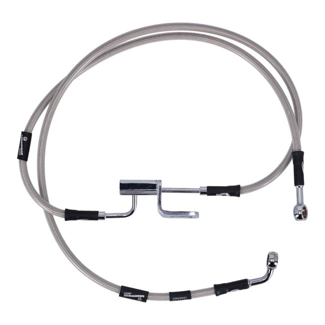 MCS by Goodridge brake line rear, stainless clear coated — 2007 FLST/C/SC HERITAGE SOFTAIL; 2007 FXSTD