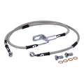 MCS by Goodridge brake line rear, stainless clear coated — 2007 FLSTF Softail Fat Boy; FXST Softail Standard; FXSTB Softail Night Train; FXSTC Softail Custom (NU)