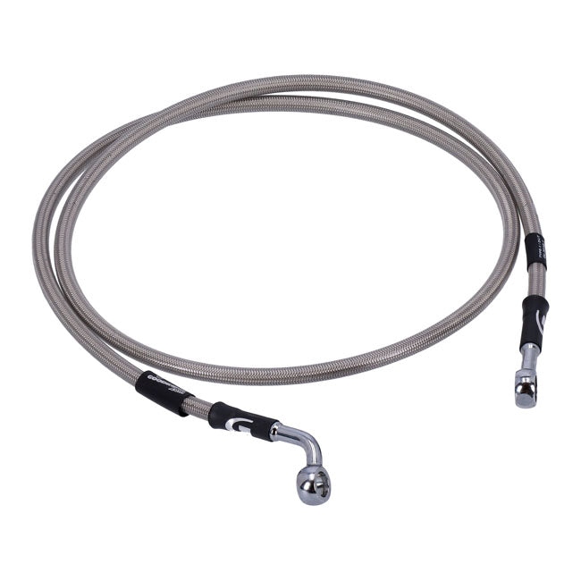 MCS by Goodridge brake line front, stainless clear coated — 08-11 FXCW/C Softail Rocker; Rocker C (NU)