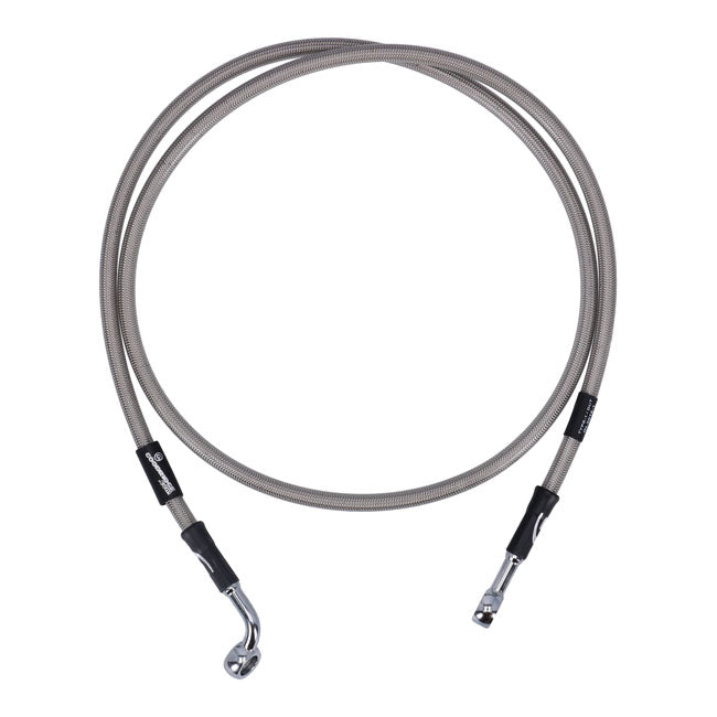 MCS by Goodridge brake line front, stainless clear coated — 08-11 FXCW/C Softail Rocker; Rocker C (NU)