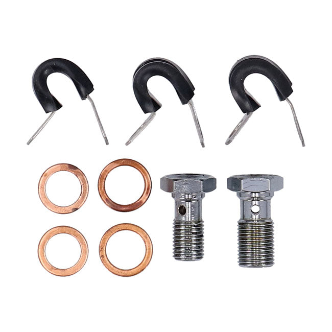 MCS by Goodridge brake line front, stainless clear coated — 08-11 FXCW/C Softail Rocker; Rocker C (NU)