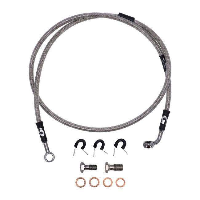 MCS by Goodridge brake line front, stainless clear coated — 06-07 Dyna FXD35 35th anniversary  (NU)