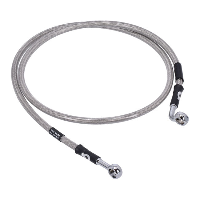 MCS by Goodridge brake line front, stainless clear coated — 06-13 FXDI Dyna Super Glide; 06-13 FXDCI Dyna Super Glide Custom (NU)