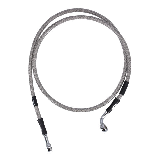 MCS by Goodridge brake line front, stainless clear coated — 06-13 FXDI Dyna Super Glide; 06-13 FXDCI Dyna Super Glide Custom (NU)