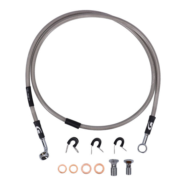 MCS by Goodridge brake line front, stainless clear coated — 06-13 FXDBI Dyna Street Bob (NU)