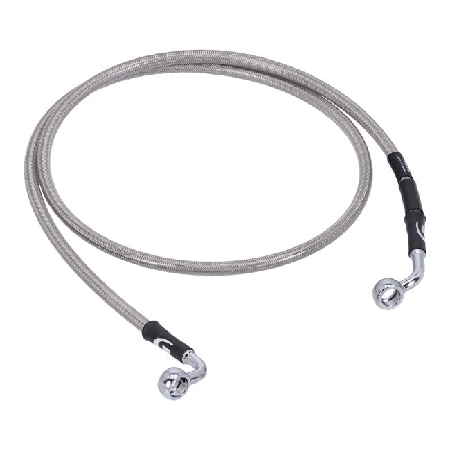 MCS by Goodridge brake line front, stainless clear coated — 06-08 FXDWG Dyna Wide Glide (NU)