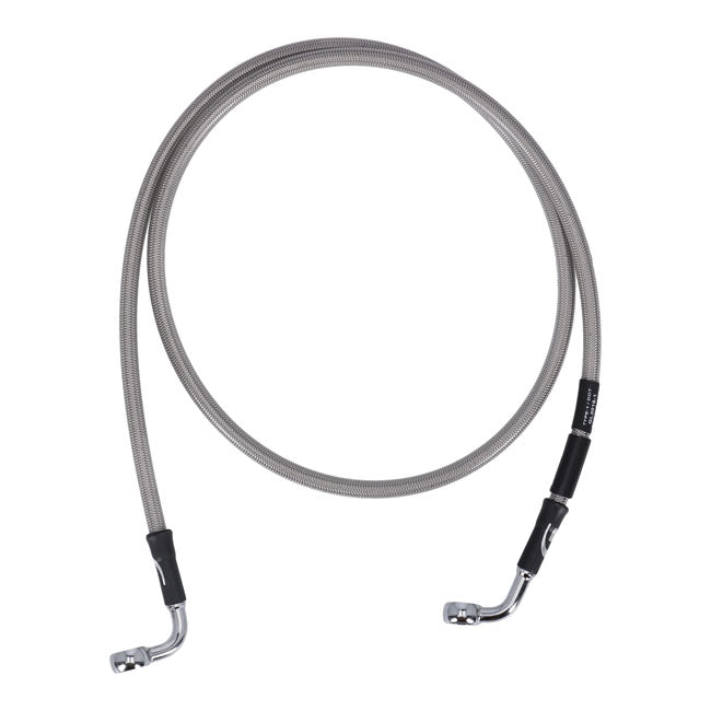 MCS by Goodridge brake line front, stainless clear coated — 06-08 FXDWG Dyna Wide Glide (NU)
