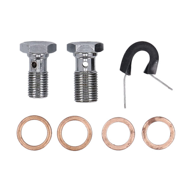 MCS by Goodridge brake line front, stainless clear coated — 06-08 FXDWG Dyna Wide Glide (NU)