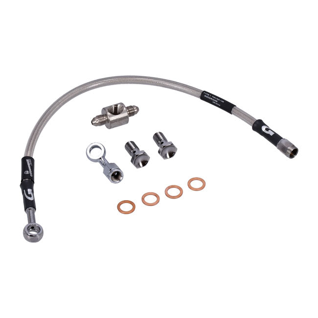 MCS by Goodridge brake line rear, stainless clear coated — 91-99 FXD (NU)