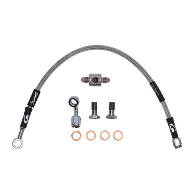 MCS by Goodridge brake line rear, stainless clear coated — 91-99 FXD (NU)