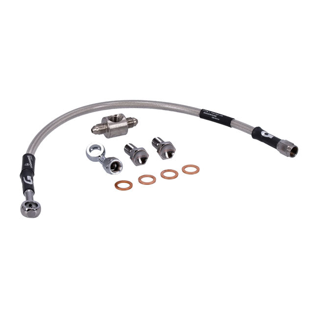 MCS by Goodridge brake line rear, stainless clear coated — 91-99 FXD (NU)