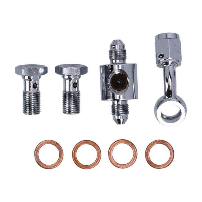 MCS by Goodridge brake line rear, stainless clear coated — 00-07 Dyna (NU)