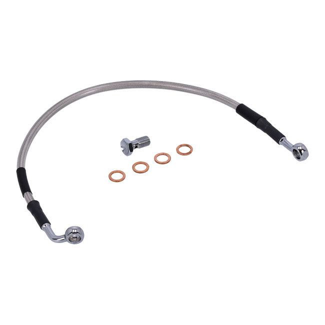 MCS by Goodridge brake line rear, stainless clear coated — 08-13 Dyna