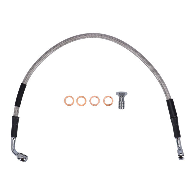 MCS by Goodridge brake line rear, stainless clear coated — 08-13 Dyna